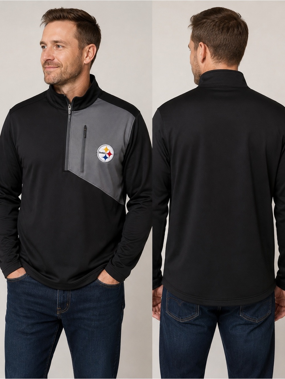 Cutter & Buck Pittsburgh Steelers Menโs XL Quarter-Zip Pullover